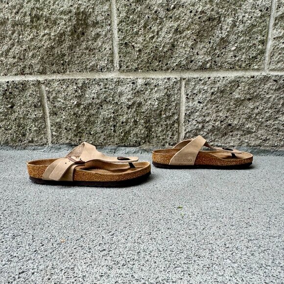 BIRKENSTOCK Gizeh Oiled Leather Sandals 36 5-5.5 Tan Shoes Flip Flops Slides - Picture 5 of 11